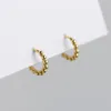 Hoop oorbellen 925 Sterling Silver Earring Earrip Classic Small Round kralen Gold Punk Simple Circle Dames sieraden Gift