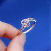 Cluster Rings 585 Purple Gold Plated 14k Rose Exquisite Geometric For Women Simple Charm Party Jewel Girlvän presenter