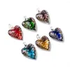Colares pendentes pandahall lampwork artesanais grandes pingentes de coração murano vidro encantos para mulheres colar jóias diy produzindo 24pcs