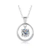 Pendant Necklaces Trendy 925 Sterling Sier 1Ct D Color Vvs1 Moissanite Necklace For Women Plated White Gold Circle Giftpendant Drop Dhcv4