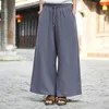 Pants Drop Women Harajuku Wide Leg Summer Cotton Linen Joggers Trouser Plus Size Vintage Sweatpants 5XL 6XL 7XL