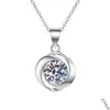 Andere Koreaanse stijl S925 Sier D kleur Moissanite ketting vrouwen fijne sieraden 1 gelukkige klaver hanger cadeau -maal drop levering kettingen dhny8