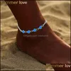 Anklets Böhmen Luminous Heart Pendant For Women Pretty Pentagram Star Armband On the Ben Lover Anklet Fashion Female Drop Delivery Ot6th