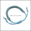 Linkketen eenvoudige mode handgemaakte blauw geweven armbanden voor vrouwen minimalistisch charme sieraden cadeau dagelijkse vakantie drop levering otz9e