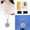 Yove Pendant Necklaces Trendy 1ct d Color Vvs1 Moissanite Snowflake for Women 925 Sterling Sier Gra Diamond Necklace Pass Test Drop Deliv Dhw