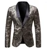 Garnitury męskie moda w stylu europejskim zwykłym mężczyzn płaszcz Bronzing Printing Tuxedos Party Business Peaked Lapel Blazer wysłany w ciągu 5 dni