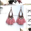 Dangle Chandelier Bohemian Fashion Jewelry Womens Vintage Earrings Water Drop Long Tassels Delivery Dh23A