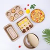 Ferramentas de Bakeware 5pcs bolos de molde Conjunto de cozinha de aço de carbono dourado Pizza Biscoits Molde cozinha para casa de forno