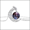 Pendentif Colliers 12 Zodiac Creux Lune Cabochons Verre Pierre De Lune Constellation Ciel Étoilé Charme Sautoirs Pour Femmes S Bijoux De Mode Otdmo