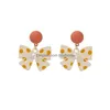 Hoop Huggie Fashion Jewelry S925 Sier Post Earrings Polka Dots Bowknot Dangle Stud Drop Delivery Dhowq