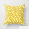 Pillow Case 45X45Cm Yellow Striped Pillowcase Geometric Waist Throw Cushion Er Soft Cool Bedroom Home Officedecor Drop Delivery Gard Dhxoq