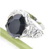 Bague Solitaire 10 Pièces Lot Luckyshine Feu Goutte D'eau Noir Onyx Gems Rhodium Plaqué Obsidienne Femmes Anneaux Festival Bijoux Livrer Dhnt7