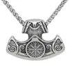 Pendant Necklaces Men Stainless Steel Mamen Viking Vegvisir Amulet Axe NecklacePendant