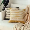 وسادة القطن منسوج غطاء معنقدة أصفر Bla على الطراز المغربي المصنوع يدويًا لأريكة الديكور في المنزل سرير 45 × 45 سم هندسي