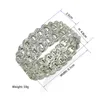 Bangle Cuba Chain Design Rhinestones liga pulseiras Bulbões de manguito para mulheres robustos de jóias de jóias de jóias cor de ouro