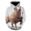 Erkek Hoodies 2023 Kış Varış Serin 3D Baskı Harajuku Kazak Hip Hop Hayvan Bira Sweatshirt Hoodie Sudadera Hombre