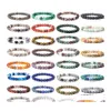 Fili di perline Braccialetti da uomo Energia di guarigione naturale Bracciale con perline occhio di tigre lucido 8 mm Perline di lapislazzuli Bracciale elastico Psera W Otktr