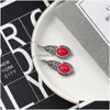 ダングルシャンデリアWhosale Europe Red Jasper Gemstone sier earrings for women girlパーティージュエリードロップ配信DHKTS