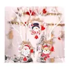 Christmas Decorations Diy Wooden Embellishments With String Decoration Santa Claus Wreath Bells Party Pendant Ornaments Drop Deliver Dhnxg