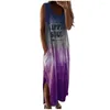 Camas femininas Tamas de tie-dye de letra de letra de letra de letra feminina Mulheres de verão Tops Casual Roupas 2023 decote em V Maxi com bolso