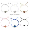 Charm Bracelets Handmade Crystal Quartz Druzy Bracelet Arrival Colorf Natural Stone Rope Bangles For Women Summer Beach Jewelry Drop Otfib