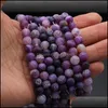 Stone Fashion Purple Agate Loose Beads Pick Size 4.6.8.10 Mm High Quality Strand Bead Natural Charms Handmade Diy Stretch Drop Deliv Otop1