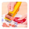 Fruit Vegetable Tools Stainless Steel Banana Cutter Sau Slicer Salad Sundaes Cooking Kitchen Accessories Gadgets Drop Delivery Hom Dhjbu