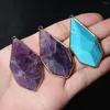 Pendant Necklaces Charms Natural Agates Faceted Blue Turquoises Rose Quartzs For Making DIY Jewerly Necklace Accessories