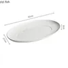 Plates Creative Oval Ceramic Pasta Steak Sushi Plate Dinner Restaurant Solid Color Tableware Snack Dessert Pan Cooking Dishes