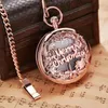 Pocket Watches Hollow Christmas Musical Watch Hand Crank Music Spela Quartz Fob Chain Year's Gift