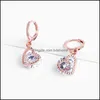 Charm gl￤nsande kubik zirkoniumhj￤rta ￶rh￤ngen rosguld 5 f￤rger ih￥lig design liten dingle droppe f￶r kvinnor flickor romantiska smycken leverera ot2qb