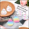 Charm Korea Style Rainbow Color Heart Star Printing Leather Earrings For Women Dangle Drop Waterdrop Faux Ear Party Jewelry Delivery Otoo6