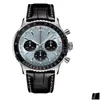 الساعات النسائية Nacitimer B01 Fashion Business Chronograph 47mm Dial Panda Eye Belt Mens Quartz Wrist Watch Drop Droper