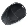 Berets Svadilfari 2023 Real Genuine Cow Leather Hats Headgear Cowhide 따뜻한 겨울 남성 여성 패딩 브랜드 모자