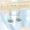 Dangle Chandelier Fashion Jewelry 터키어 심볼 사악한 눈 Hoop Earrings Rhinstone Blue Eye Earing Drop Delivery Dhlkq