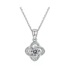 Pendentif Colliers À La Mode Plaqué Or 18K 925 Sterling Sier 1Ct D Couleur Vvs1 Moissanite Géométrique Trèfle Collier Pour Femmes Filles Dro Dhiue