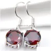 Dangle Chandelier Luckyshine Christmas Gift 925 Sterling Sier Red Garnet Earrings Russia American Australia Women Wedding Earring Dhqvz