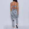 Active Set Women Fitness Tie- Dye Sports Set Seamless Sling Stretch Yoga Suit Crop Top Gym Clothing Running Workout Pants