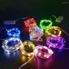 Strings 10pcs LED String luci a batteria Filo di rame a batteria Ghirlanda natalizia Lampada da bottiglia impermeabile per esterni per arredamento camera da letto