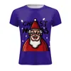 Camisetas masculinas correndo mangas compridas homens de outono casual casual natal 3d tops impressos para tee