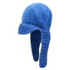 Berets Hand-woven Ear Protection Hat Female Winter Warm And Cold-proof Lei Feng Hats All-match Wool Cap Gorros Invierno