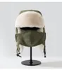 Berets 2023 Balaclava Earflap Bomber Hüte Kappen für Männer Frauen RussianTrapper Hut Kunstpelz Trooper Schnee Ski Cap mit Maske