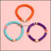 Fios de miçangas 3pcs/conjunto de cor de argila de polímero de colorf para mulheres Bohemian Golden Beads Star Charm Bracelets feminino Acessorie de joias dhu8j