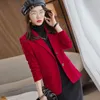 Women's Suits Spring Fashion Women Midnight Navy Slim Velvet Blazer Office Lady Double Button Suit Jacket Coat Female Party Clothes Gift