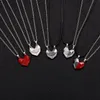 Pendentif Colliers 2 Pcs/Lot Magnétique Couple Collier Coeur Punk Pour Hommes Bijoux De Mariage Saint Valentin Cadeau