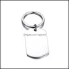 Charms 50mm x 28mm Edelstahl Blank Dog Tag Gravur Benutzerdefinierte personalisierte Anhänger für Halskette Schlüsselbund DIY Poliert Herstellung Drop Otneu