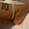 Tornozinhos de tornozeleiras Cadeia de perna de metal stromestão Acessórios de charme de círculo duplo para mulheres Cristal Barefoot Sandals Bracelet