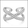 Bandringen CZ Infinity Symbol Cuff Ring Micro ingelegde kubieke zirkoon voor vrouwen goud sier verloving bruiloft vinger sieraden cadeau drop de dhuwd