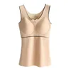 Camisoles Tanks 2023 Womens Winter Fashion暖かい肥厚ぬいぐるみVネックサーマルスリムボトムベストソリッドキャミソールシャツTOPS W82