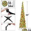 Decorações de Natal Tinsel Tinsel árvores Easyassesslembly Reutilable Lápis artificial colapsável árvore slim com lantejoulas brilhantes plástico stan dhgup